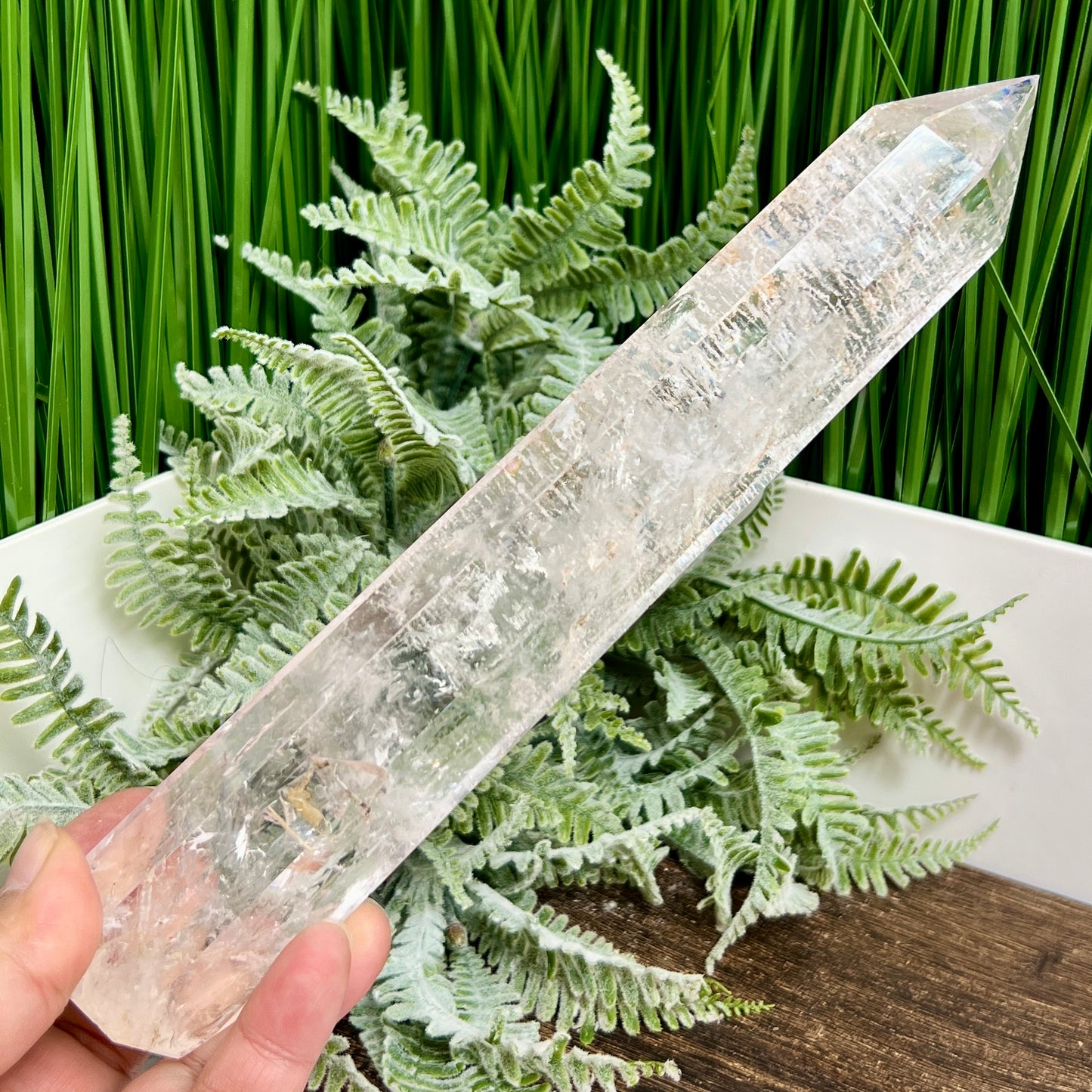 Clear Quartz Tower Top Quality Crystal Generator 506g 232mm