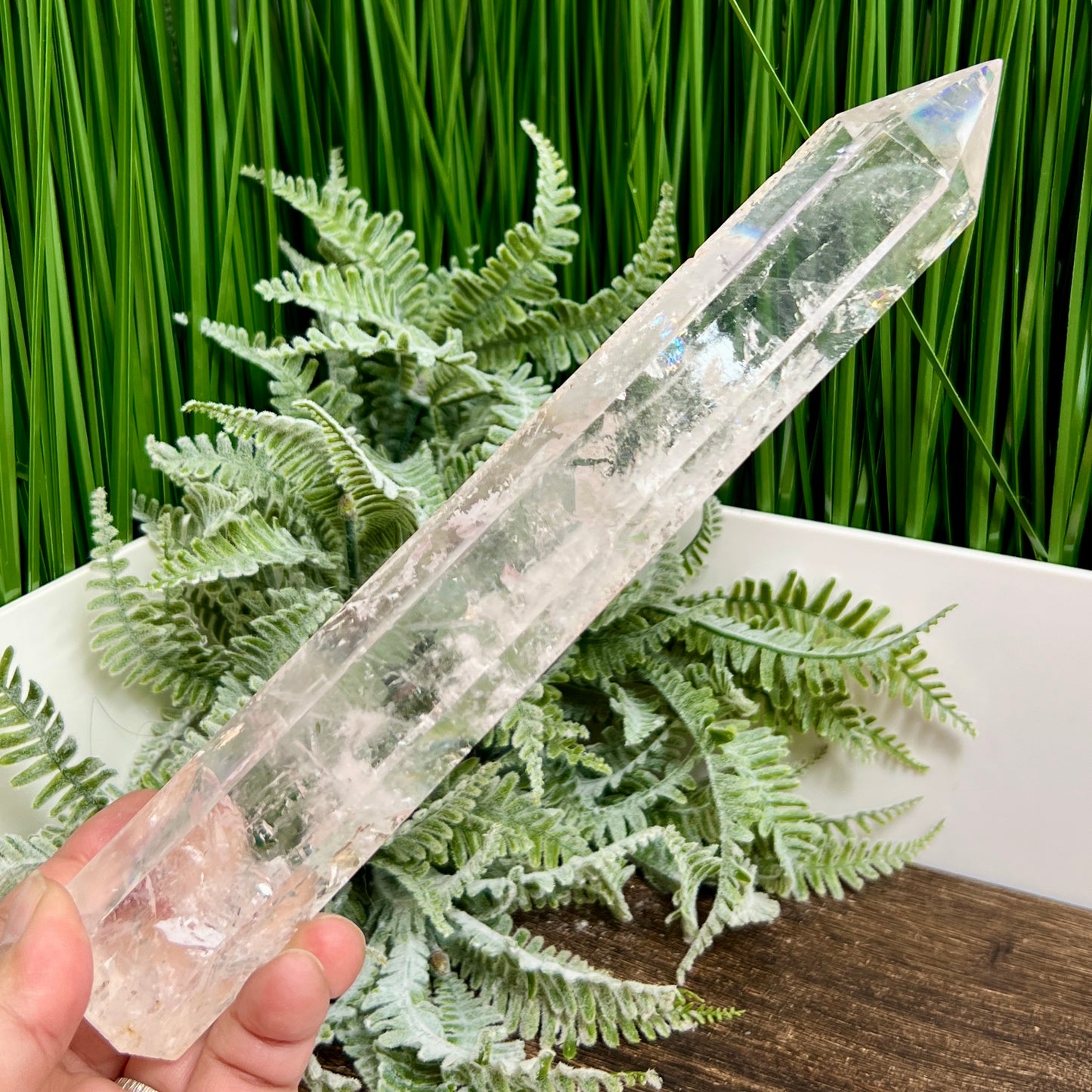 Clear Quartz Tower Top Quality Crystal Generator 506g 232mm