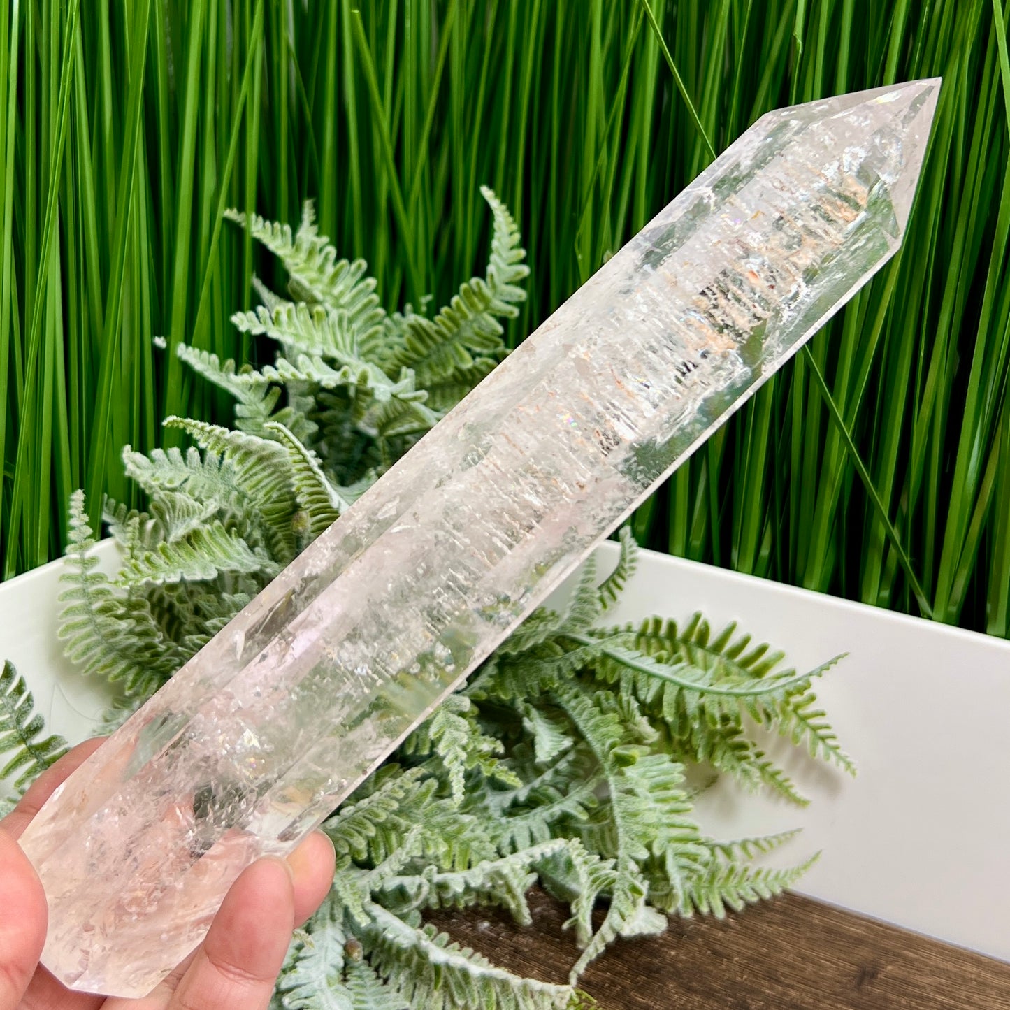 Clear Quartz Tower Top Quality Crystal Generator 506g 232mm