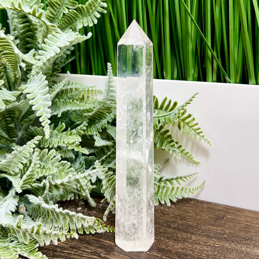 Clear Quartz Tower Top Quality Crystal Generator 126g 142mm