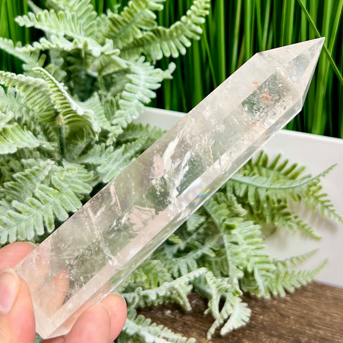 Clear Quartz Tower Top Quality Crystal Generator 208g 146mm