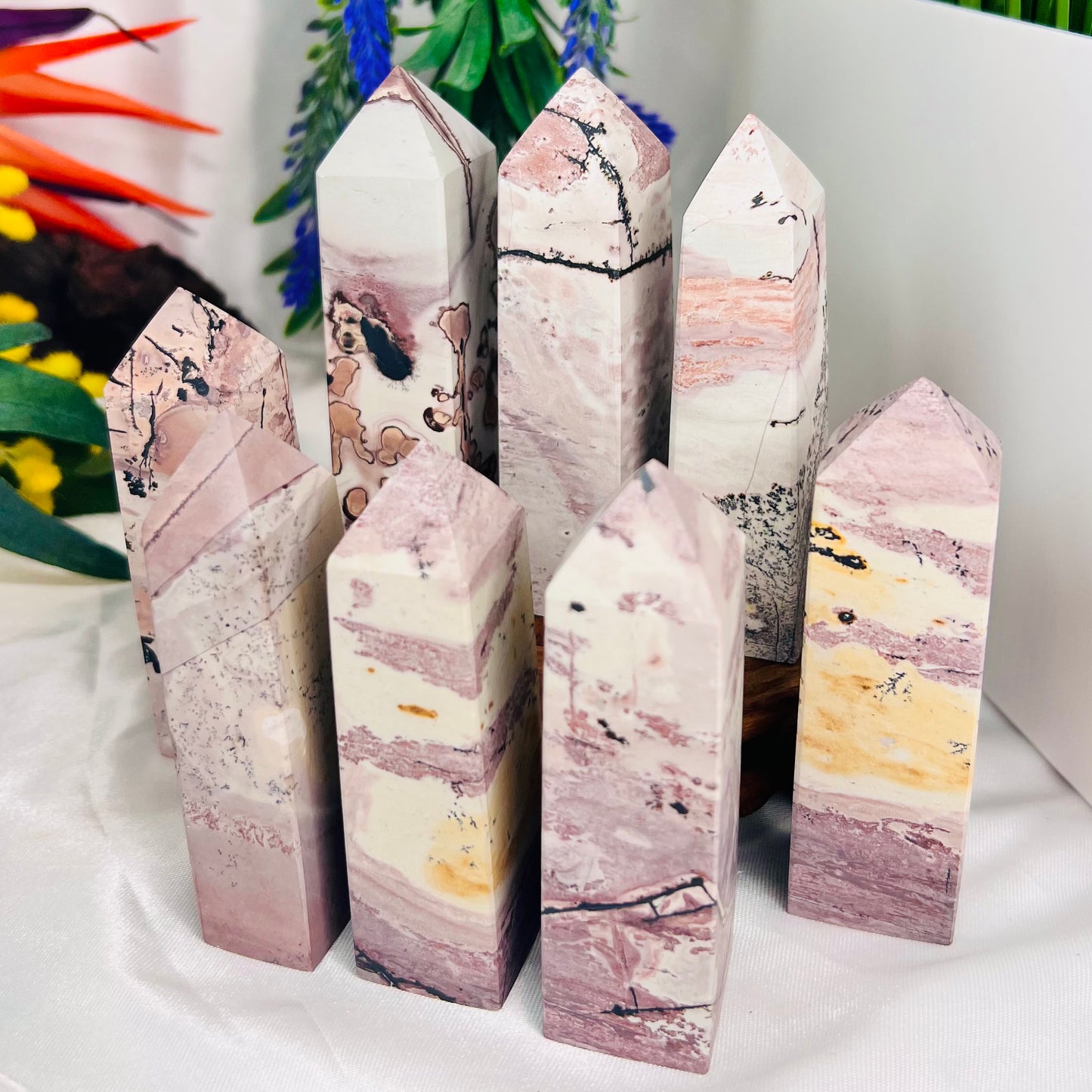 Dendritic Jasper Obelisk Points Towers Crystal Generators