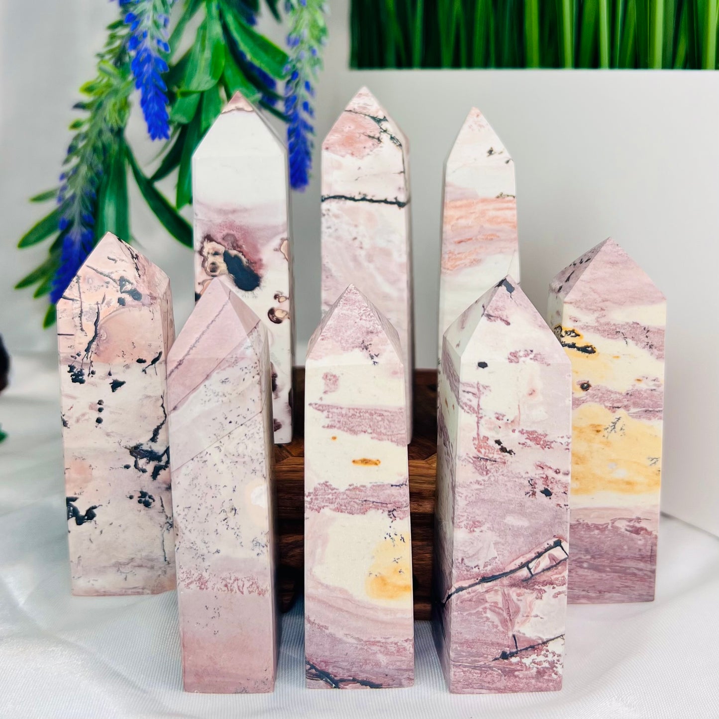 Dendritic Jasper Obelisk Points Towers Crystal Generators