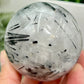 Black Tourmaline in Quartz Sphere Crystal Ball 392g 66mm