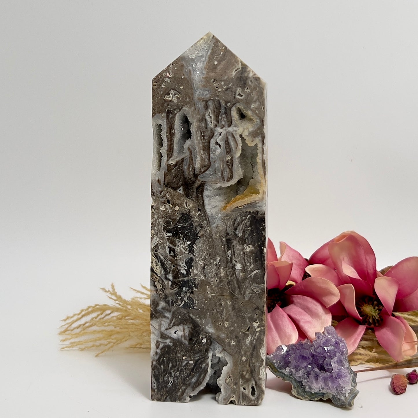 Large Druzy Sphalerite Quartz Tower Crystal Generator