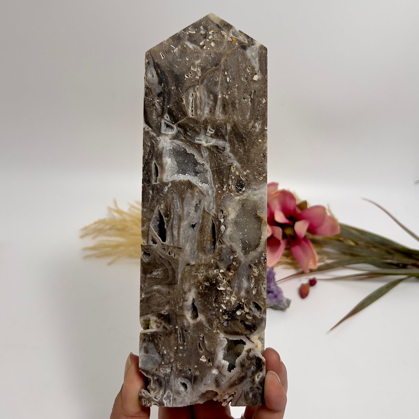 Large Druzy Sphalerite Quartz Tower Crystal Generator