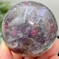 Pegmatite Unicorn Stone Mica Tourmaline Quartz Sphere Crystal Ball 210g 53mm