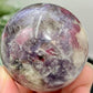 Pegmatite Unicorn Stone Mica Tourmaline Quartz Sphere Crystal Ball 210g 53mm