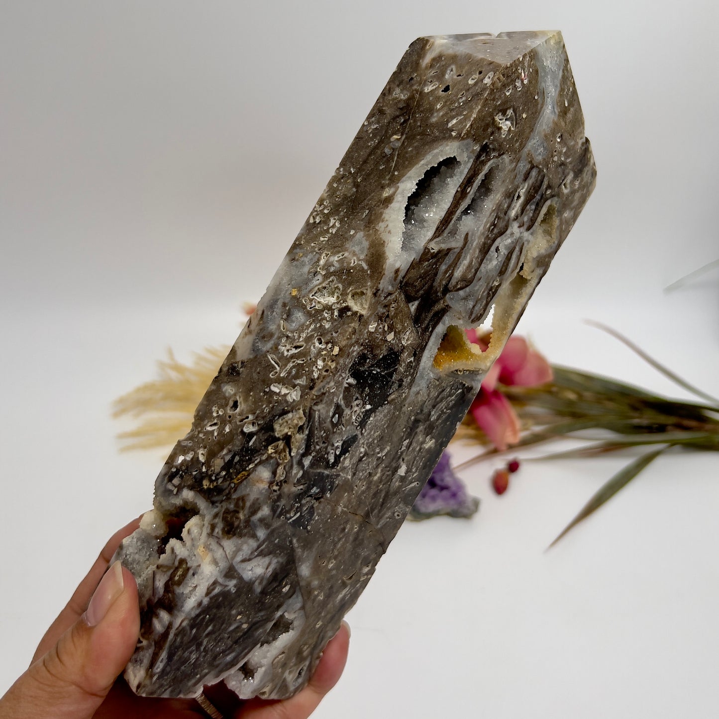 Large Druzy Sphalerite Quartz Tower Crystal Generator