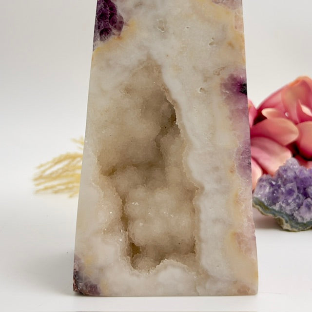 Large Fluorite in Agate Tower Crystal Generator