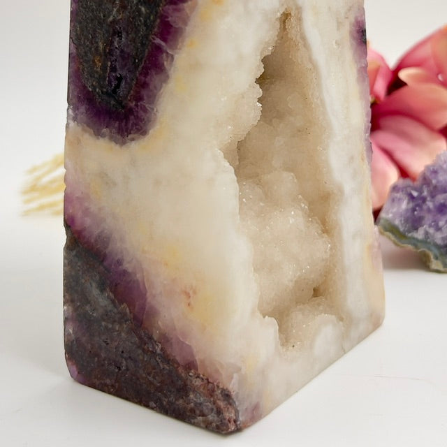 Large Fluorite in Agate Tower Crystal Generator