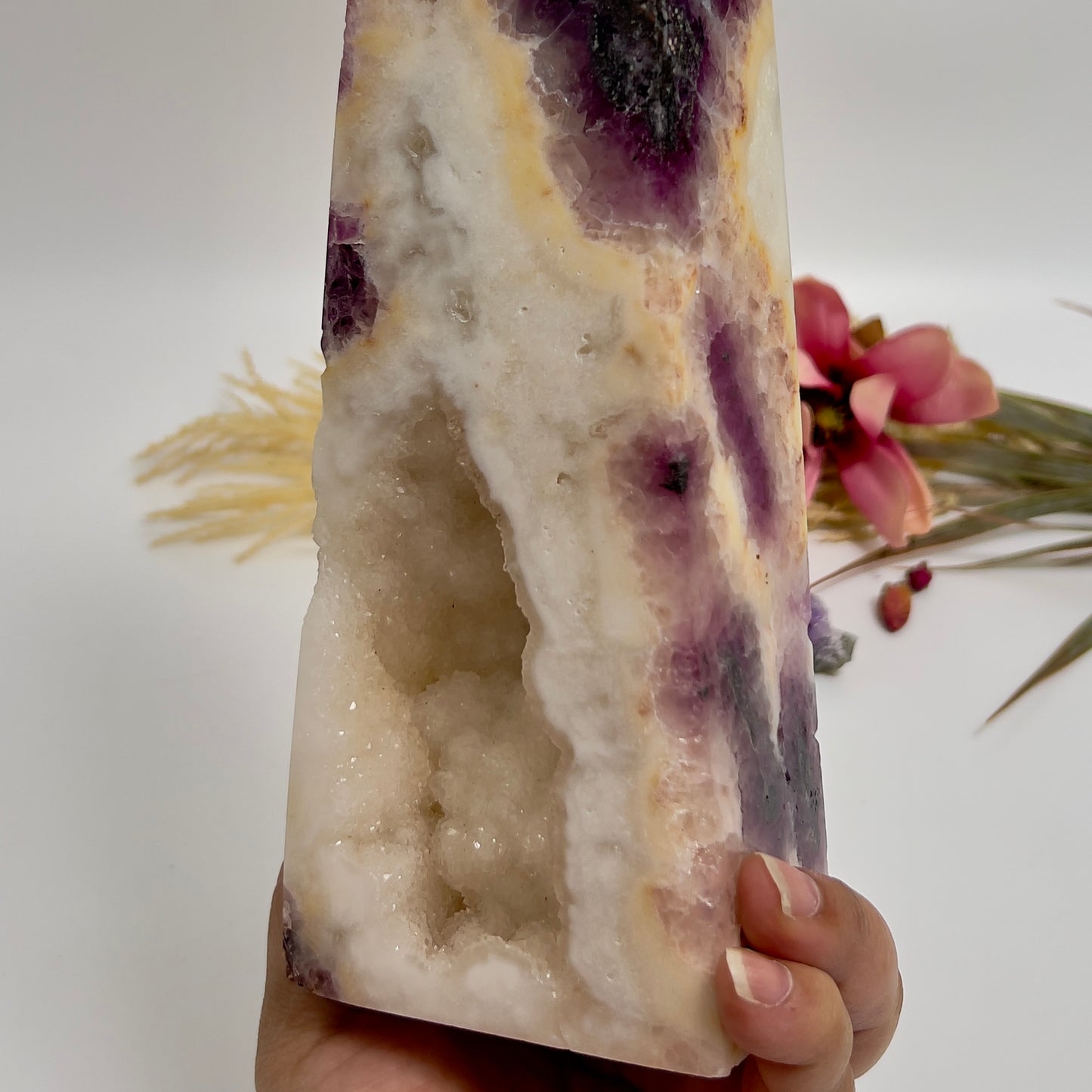 Large Fluorite in Agate Tower Crystal Generator