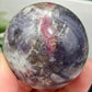 Pegmatite Unicorn Stone Mica Tourmaline Quartz Sphere Crystal Ball 218g 54mm