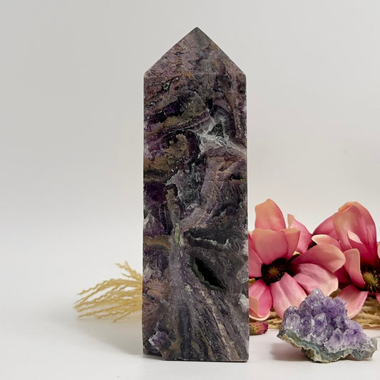 Large Druzy Sphalerite Fluorite Tower Crystal Generator