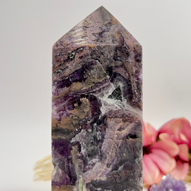 Large Druzy Sphalerite Fluorite Tower Crystal Generator