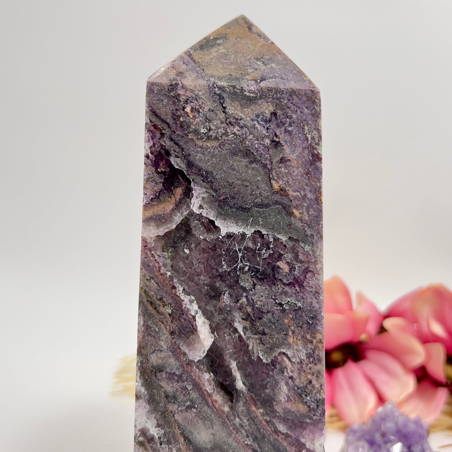 Large Druzy Sphalerite Fluorite Tower Crystal Generator