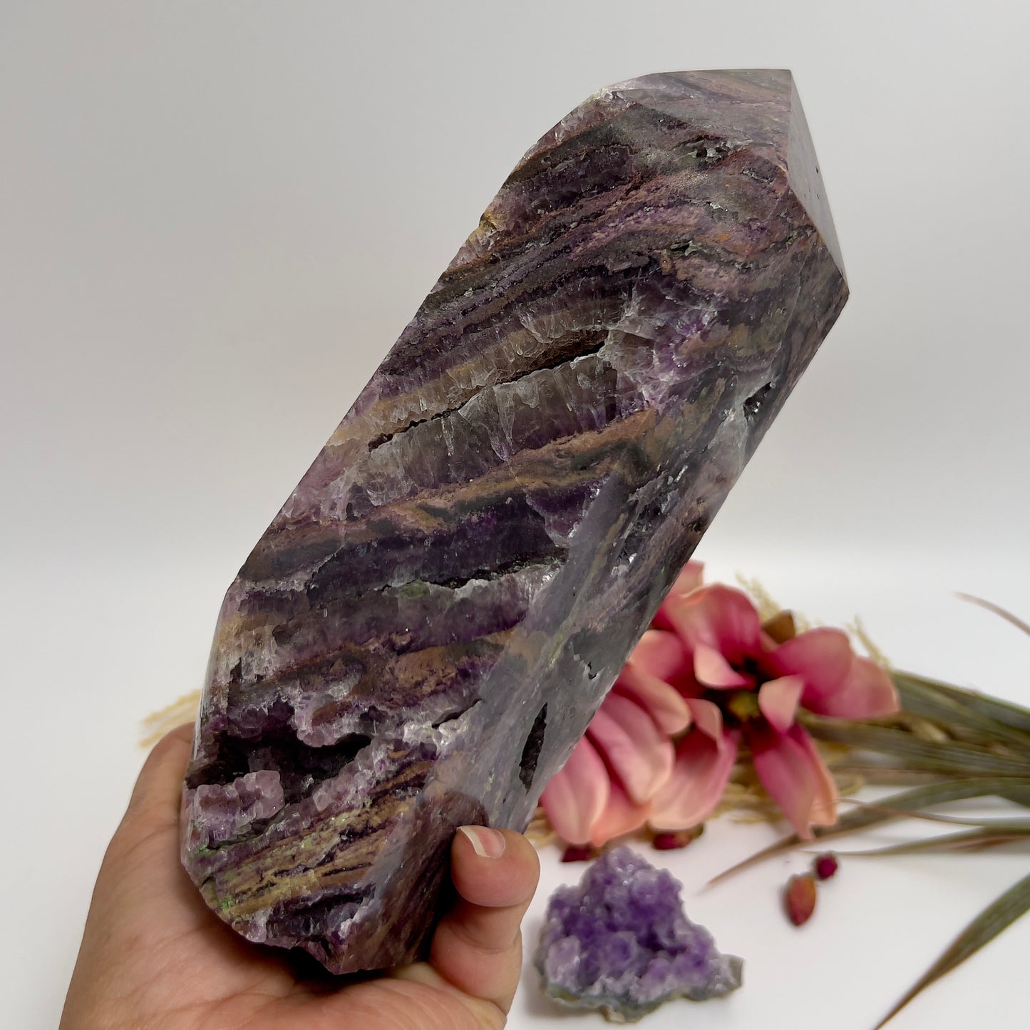 Large Druzy Sphalerite Fluorite Tower Crystal Generator