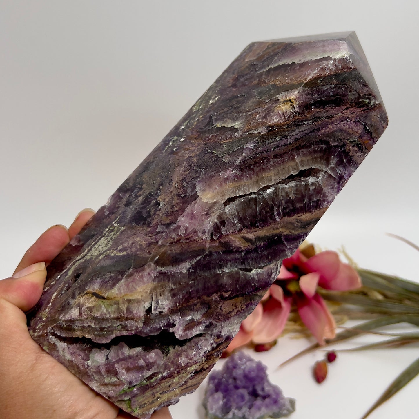 Large Druzy Sphalerite Fluorite Tower Crystal Generator