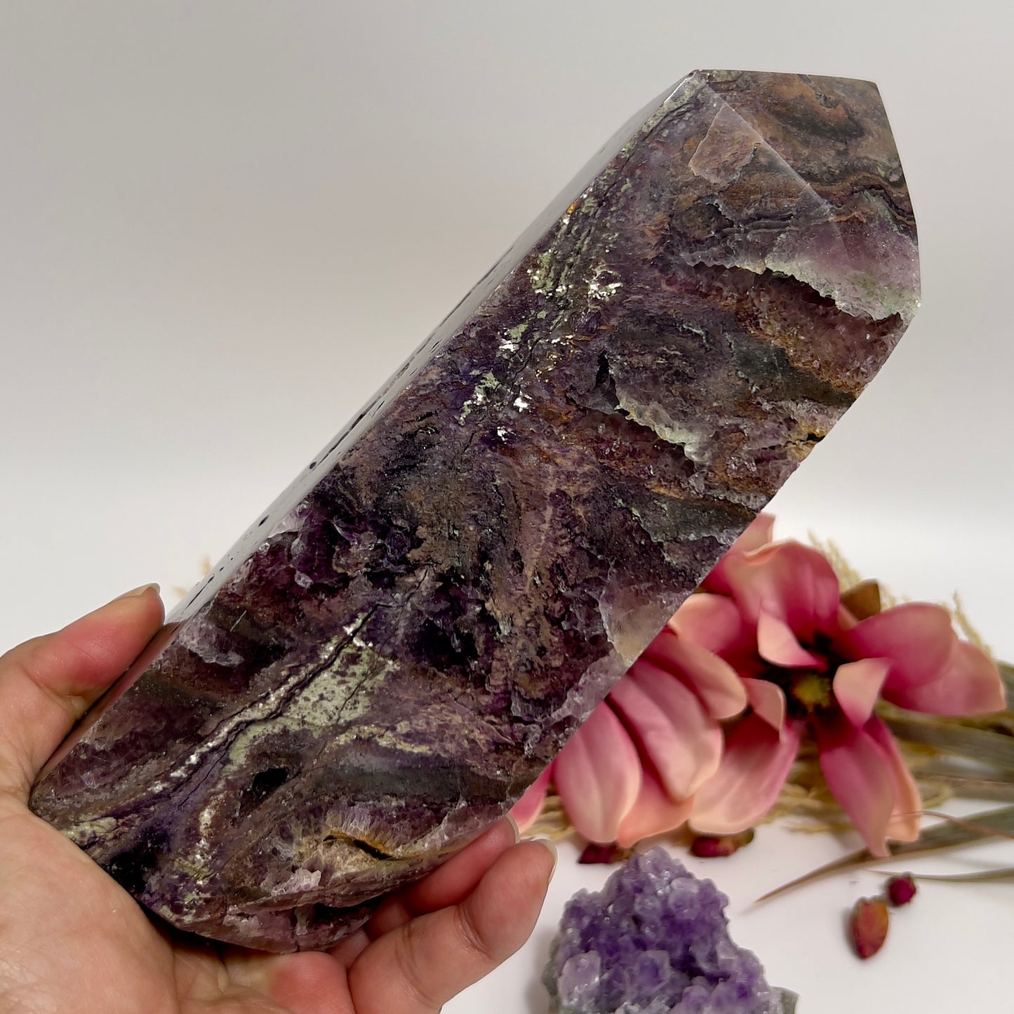 Large Druzy Sphalerite Fluorite Tower Crystal Generator