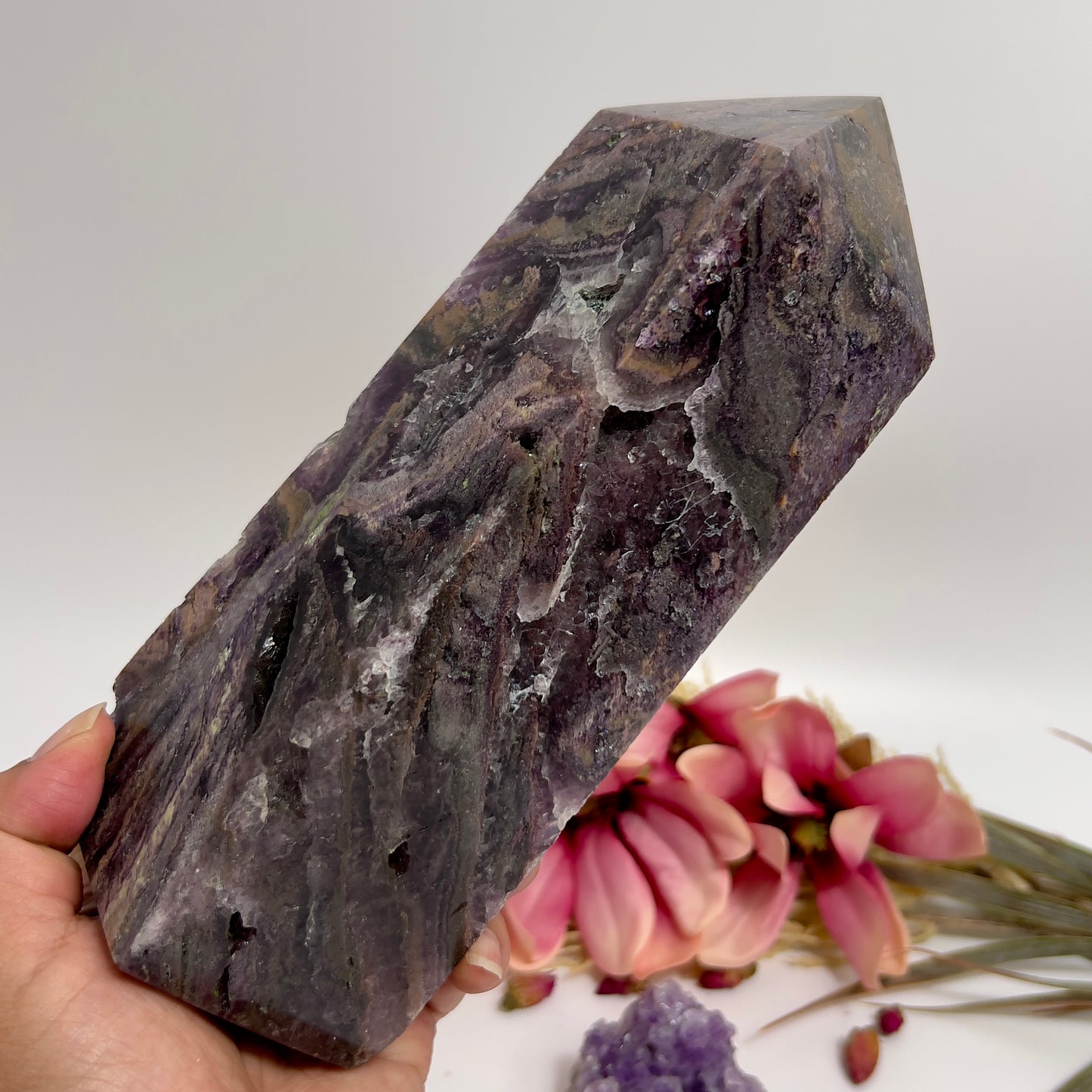 Large Druzy Sphalerite Fluorite Tower Crystal Generator