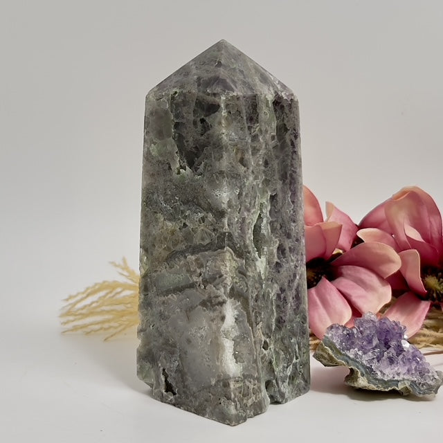 Large Druzy Sphalerite Purple Green Fluorite Tower Crystal Generator