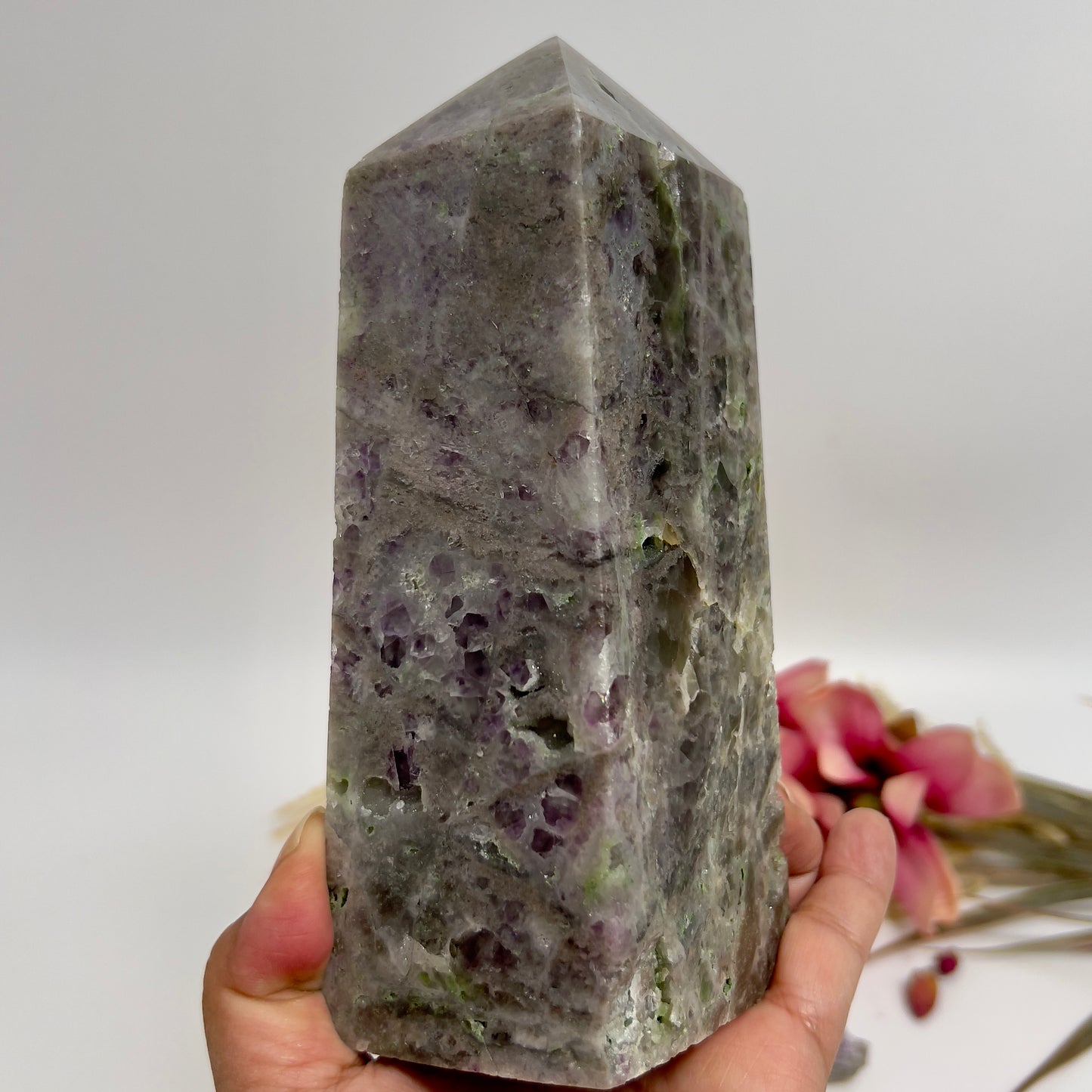 Large Druzy Sphalerite Purple Green Fluorite Tower Crystal Generator