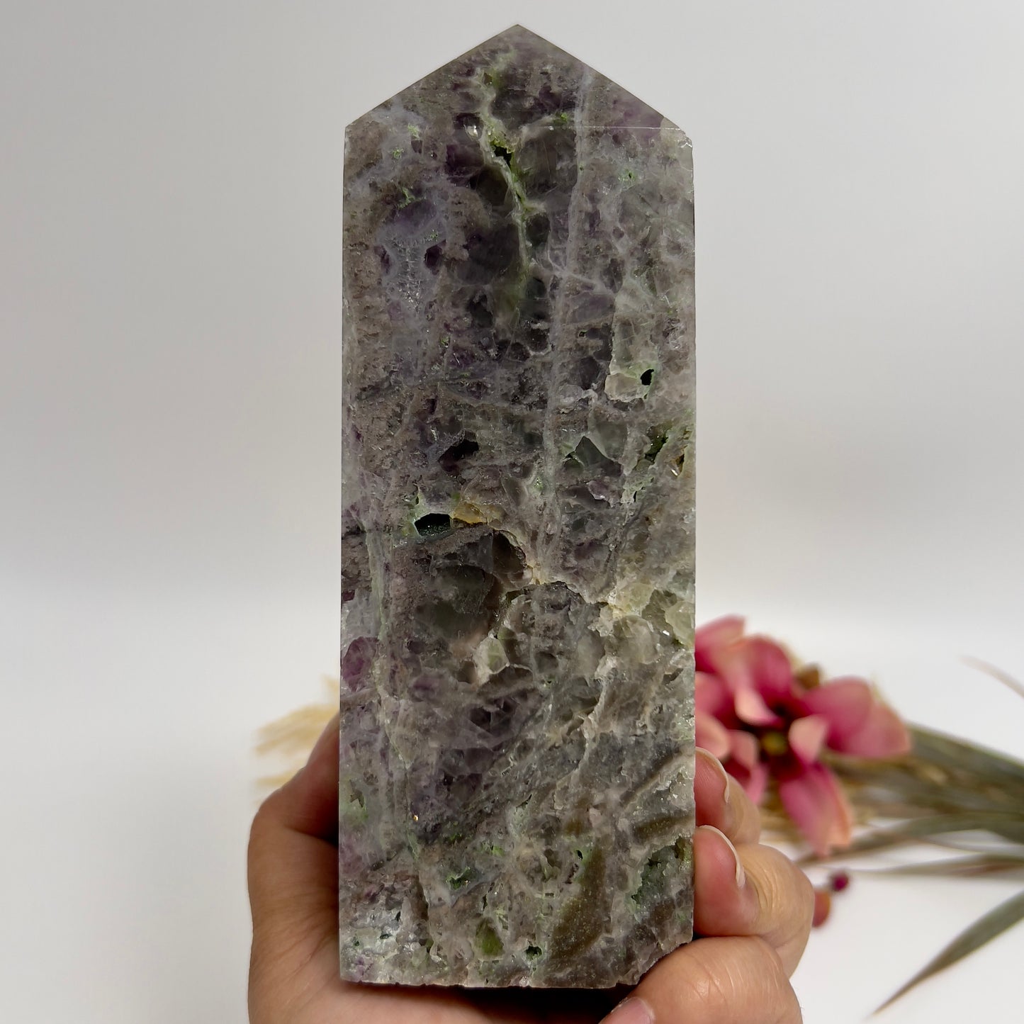 Large Druzy Sphalerite Purple Green Fluorite Tower Crystal Generator