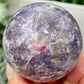 Pegmatite Unicorn Stone Mica Tourmaline Quartz Sphere Crystal Ball 298g 59mm