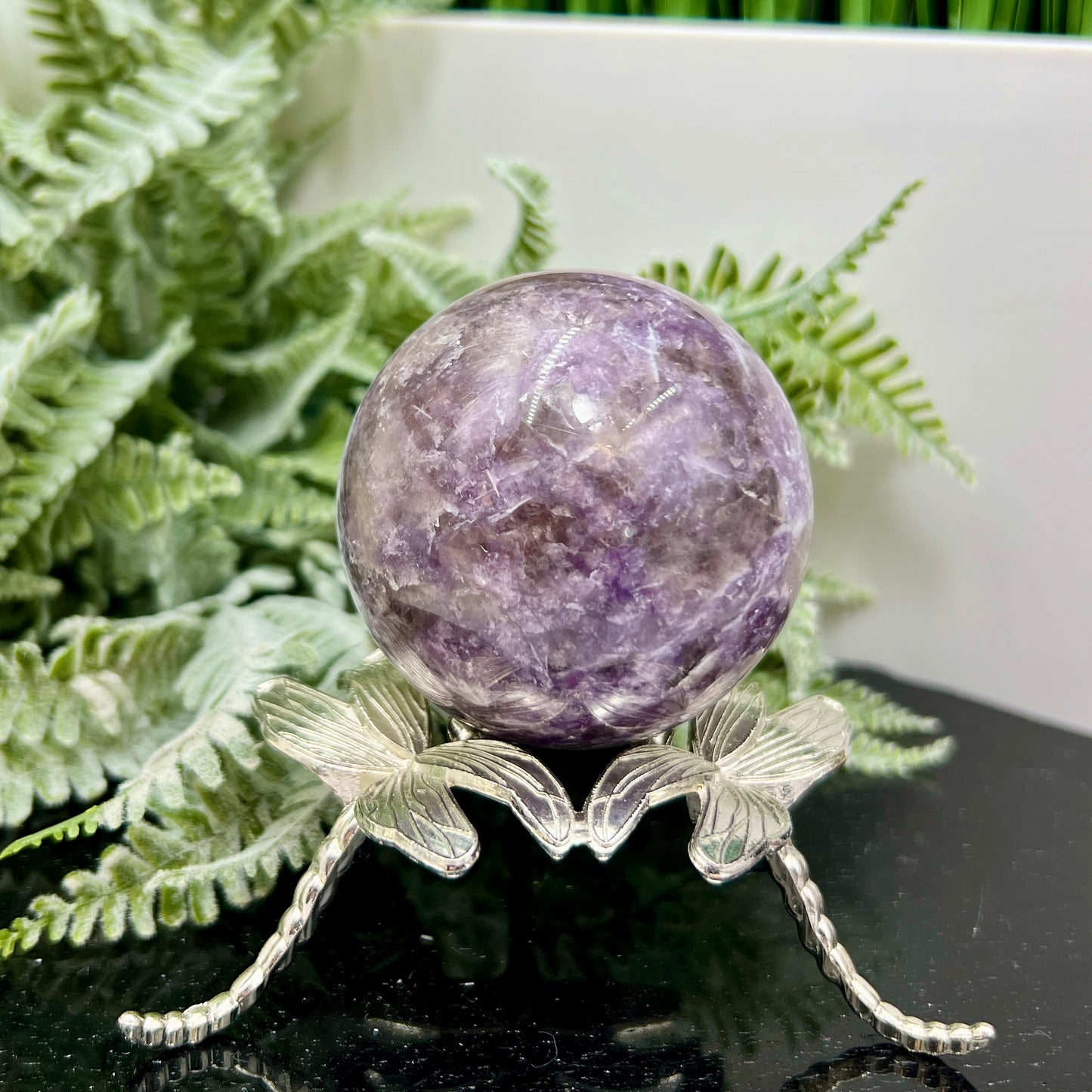 Pegmatite Unicorn Stone Sphere Crystal Ball 284g 58mm