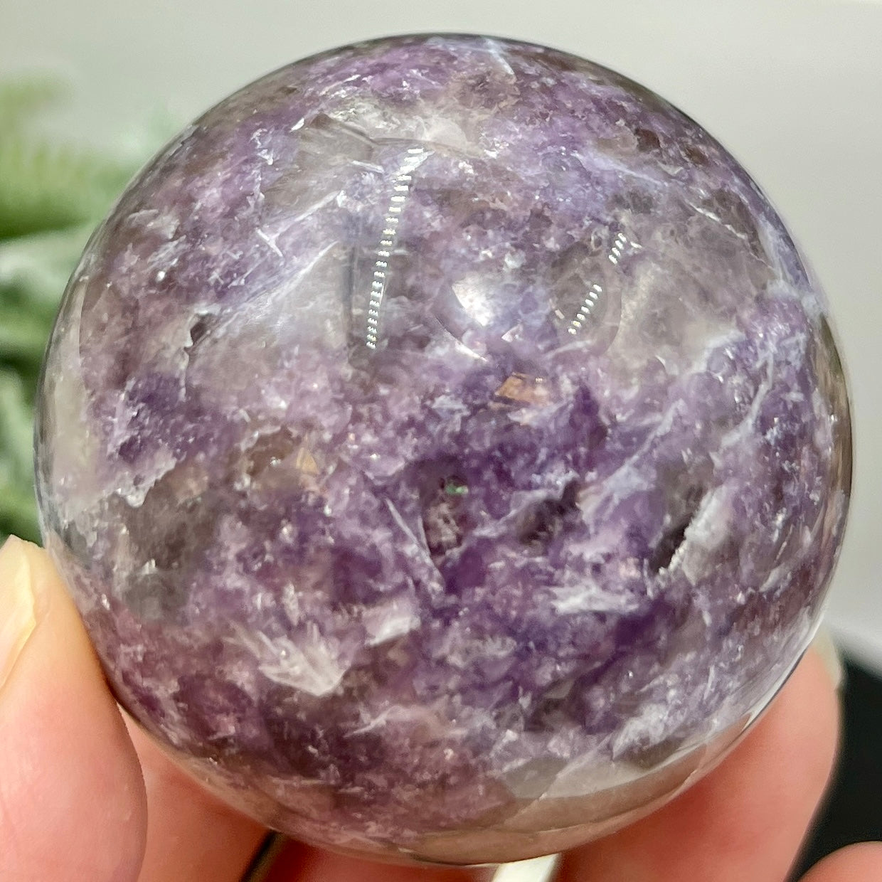 Pegmatite Unicorn Stone Sphere Crystal Ball 284g 58mm