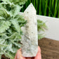 Pyrite Fools Gold in Quartz Tower Top Quality Crystal Generator 138g 99mm