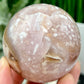 Pink Amethyst Flower Agate Sphere Crystal Ball 316g 62mm