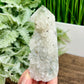 Pyrite Fools Gold in Quartz Tower Top Quality Crystal Generator 138g 99mm