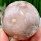 Pink Amethyst Flower Agate Sphere Crystal Ball 316g 62mm