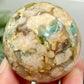 Green Flower Agate Sphere Crystal Ball 190g 53mm