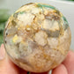 Green Flower Agate Sphere Crystal Ball 190g 53mm