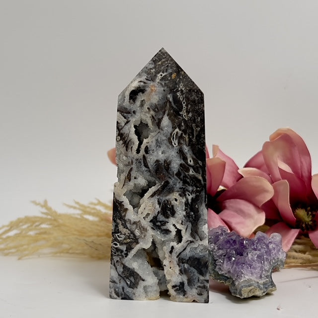 Druzy Sphalerite Quartz Tower Crystal Generator