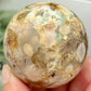 Green Flower Agate Sphere Crystal Ball 190g 53mm