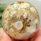 Green Flower Agate Sphere Crystal Ball 190g 53mm