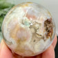 Green Pink Flower Agate Sphere Crystal Ball 286g 60mm