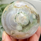 Green Pink Flower Agate Sphere Crystal Ball 286g 60mm