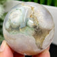 Green Pink Flower Agate Sphere Crystal Ball 286g 60mm