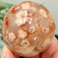 Red Flower Agate Sphere Crystal Ball 170g 51mm