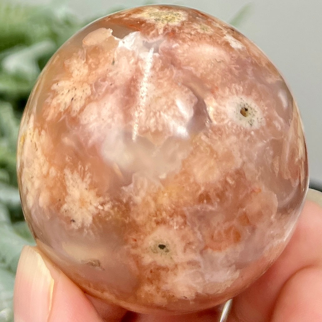 Red Flower Agate Sphere Crystal Ball 170g 51mm