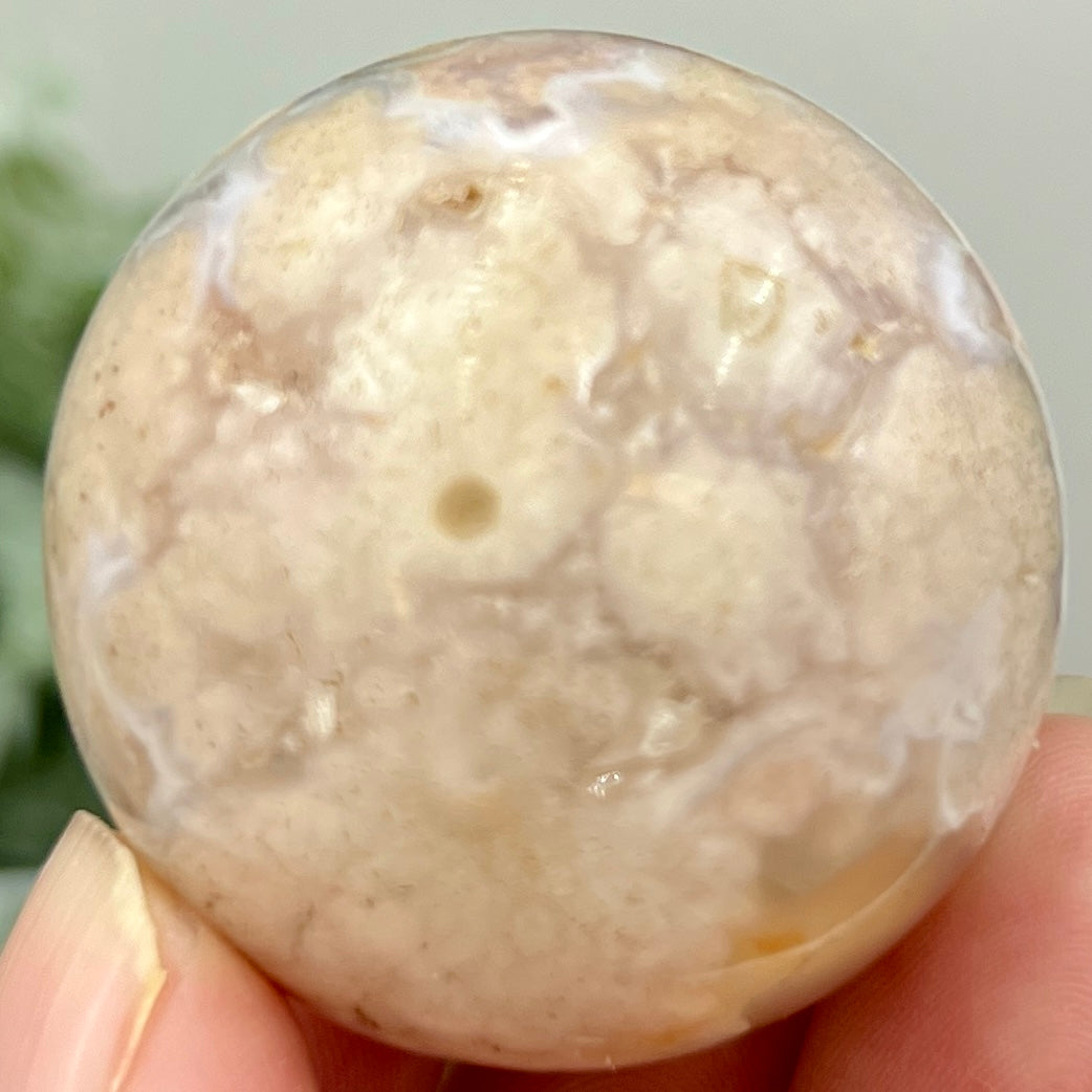 Flower Agate Sphere Crystal Ball 72g 38mm