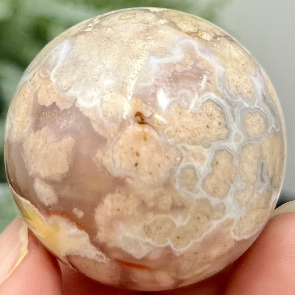 Flower Agate Sphere Crystal Ball 72g 38mm