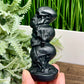 Black Obsidian Skulls See Hear Speak No Evil Carving 174g 104mm