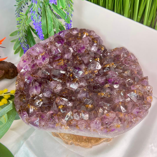 Amethyst with Cacoxenite Cluster Healing Natural Crystal 4416g