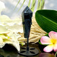 Black Agate Quartz Wand with Stand Healing Crystal Carving