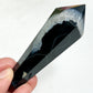 Black Agate Quartz Wand with Stand Healing Crystal Carving